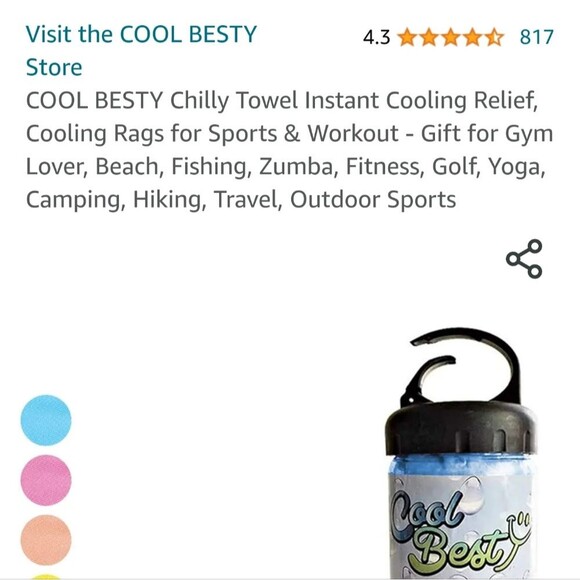 Cool Besty America's Favorite cooling towel, 26"x 17" , one towel - Picture 5 of 8